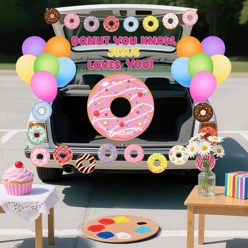 Yewfold Halloween Trunk or Treat Car Decorations,Trunk or Treat Decorations for Car Archway Garage Door Indoor Decor Halloween Party Decorations (Doughnuts) - Image 4